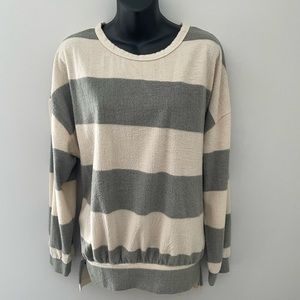 Buckle green and cream striped shirt